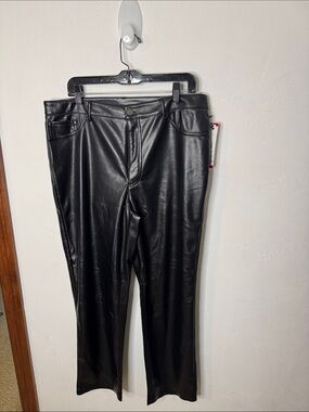 Joie NWT Black Faux Leather Straight-Leg Pants Size 14
